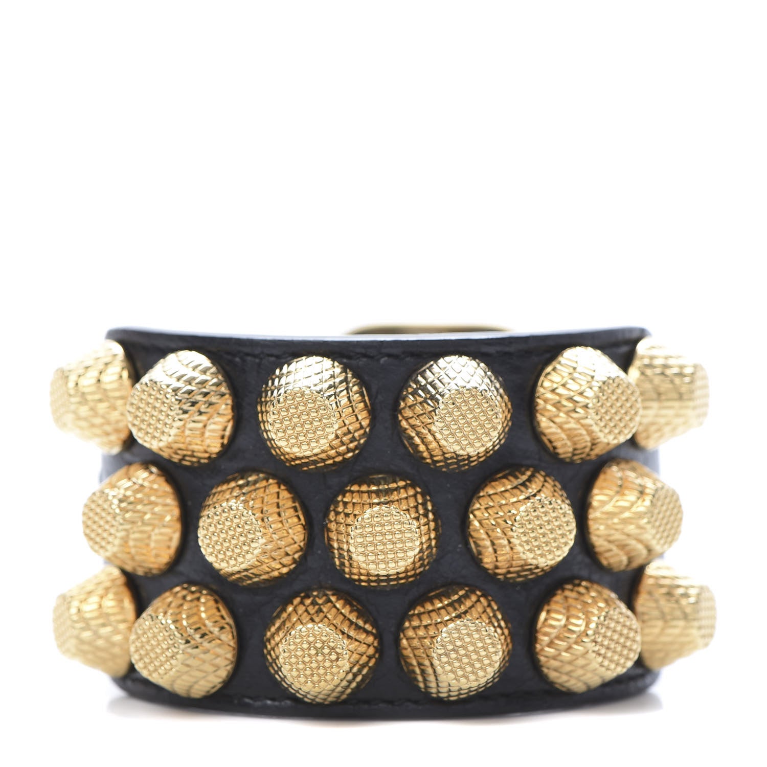 Balenciaga Agneau Arena Three Row Giant 21 Gold Hardware Bracelet Black 1 of 5
