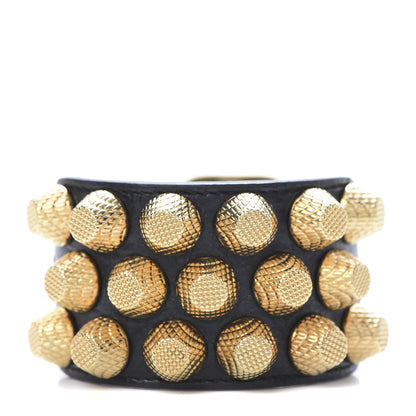 Balenciaga Agneau Arena Three Row Giant 21 Gold Hardware Bracelet Black 1 of 5