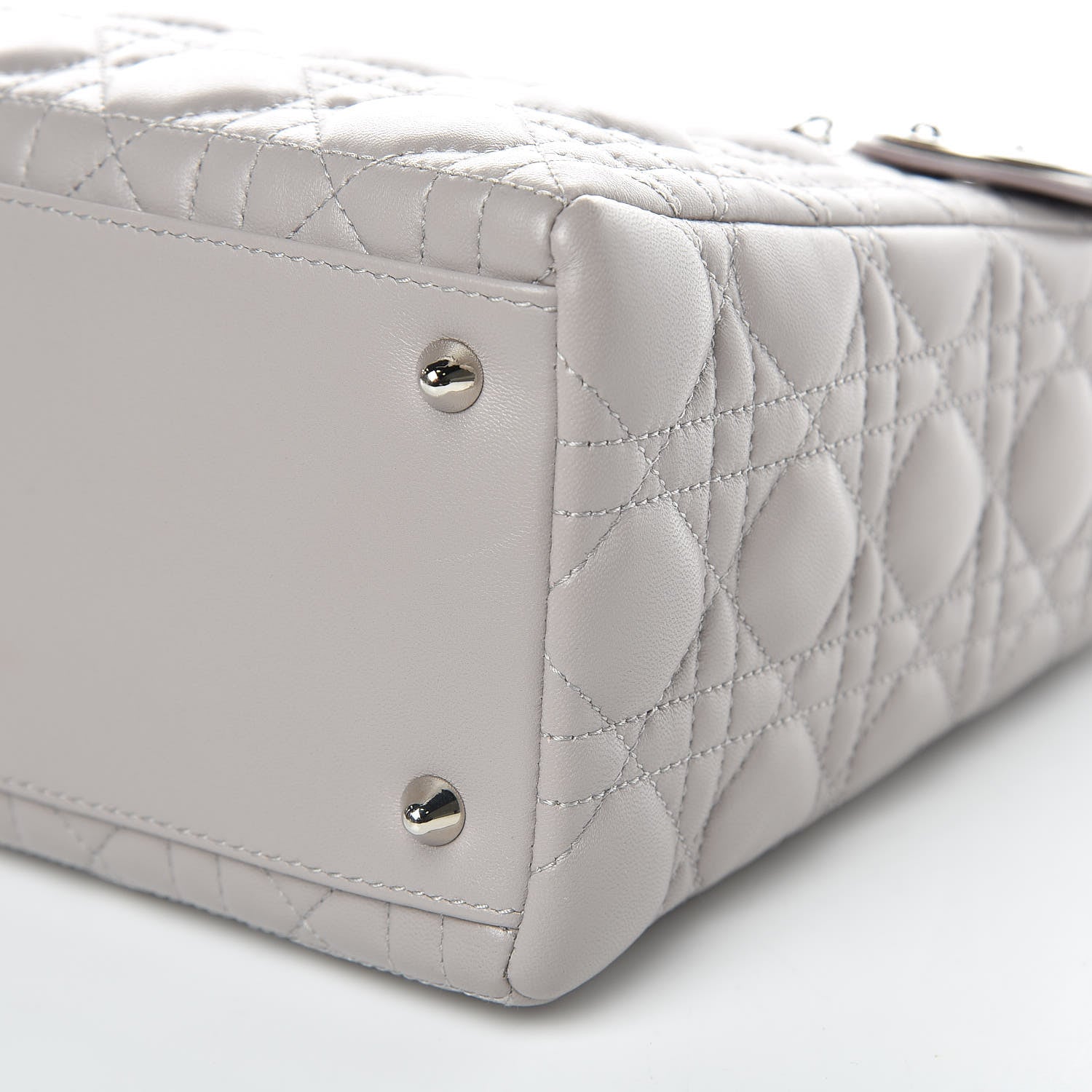 Christian Dior Lambskin Cannage Medium Lady Dior Grey 9 of 10