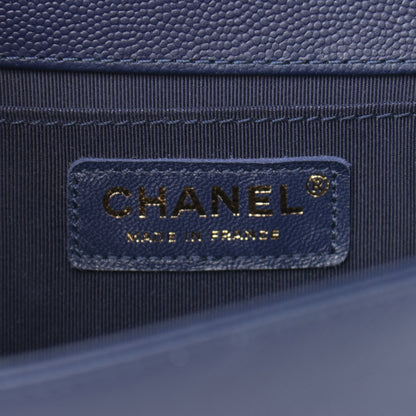 Chanel Caviar Quilted Medium Boy Flap Navy 8 of 11