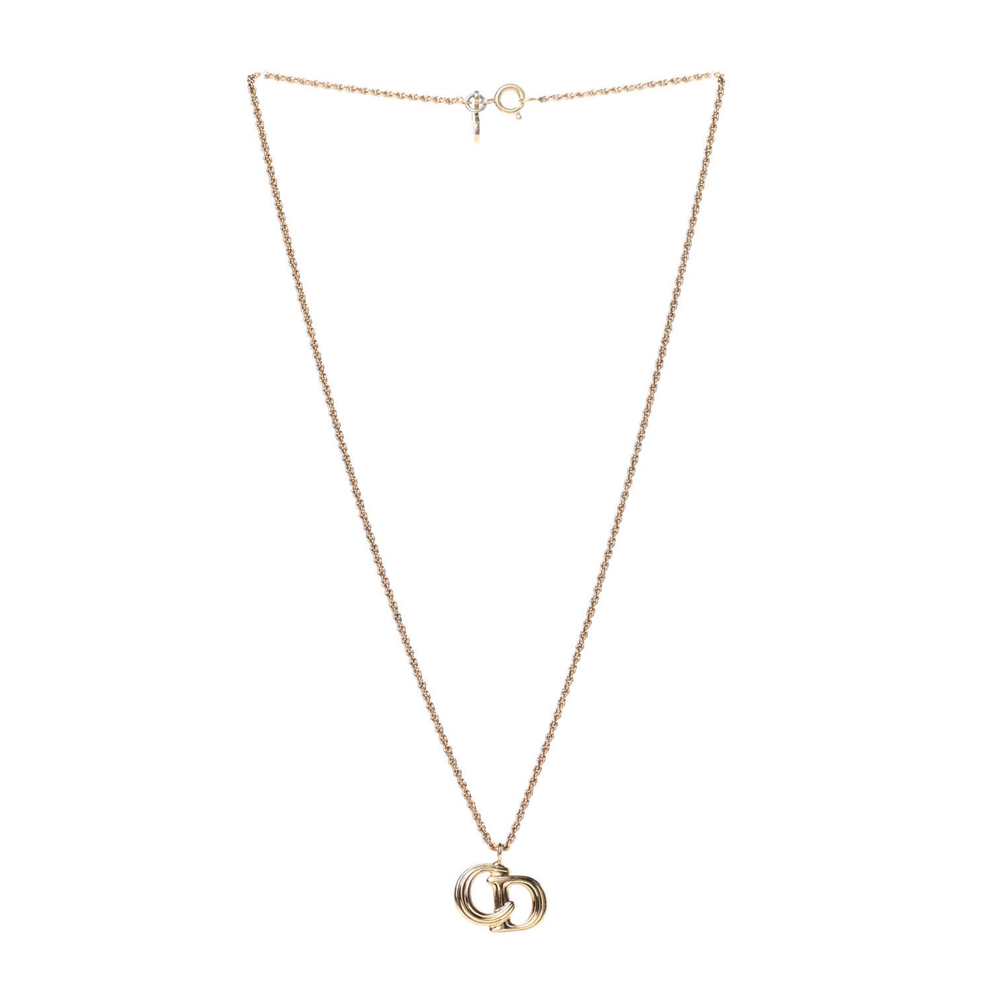 Metal CD Logo Necklace Gold