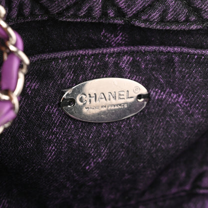 Chanel Washed Denim Quilted Small Denimpression Flap Violet Purple Black 6 of 10