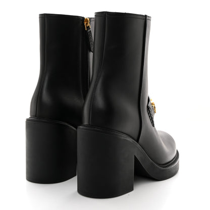Gucci Magnum Calfskin Flores Ankle Boots 37.5 Black 4 of 9