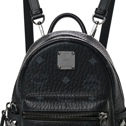MCM Visetos Side Stud X-Mini Stark Bebe Boo Backpack Black 8 of 10