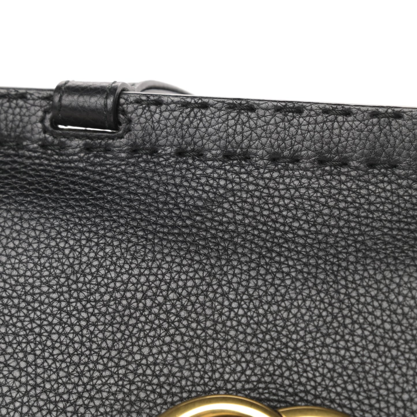 Calfskin Small GG Marmont Top Handle Bag Black