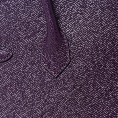 Hermes Madame Calfskin Birkin Sellier 25 Cassis 13 of 34