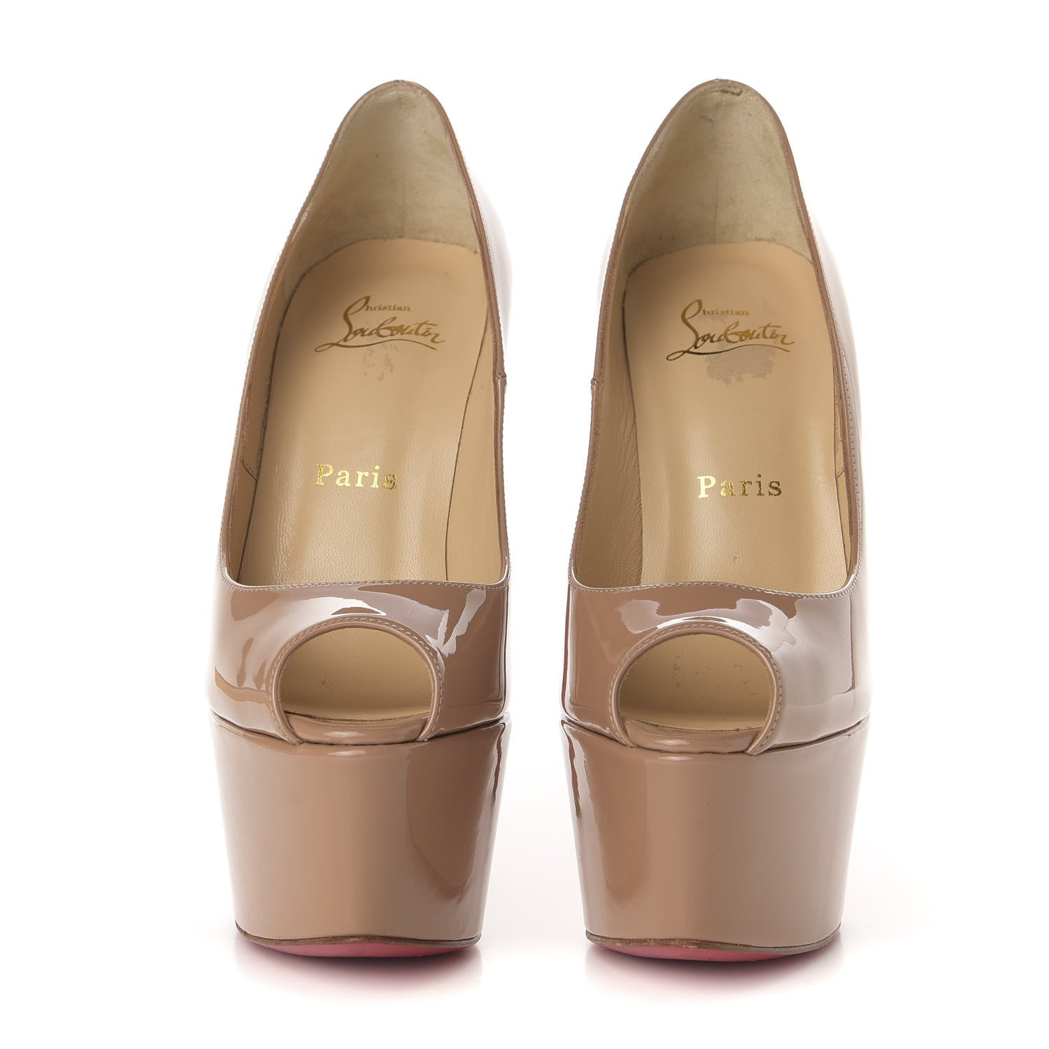 Christian Louboutin Patent Jamie 160 Pumps 35.5 Nude 2 of 9