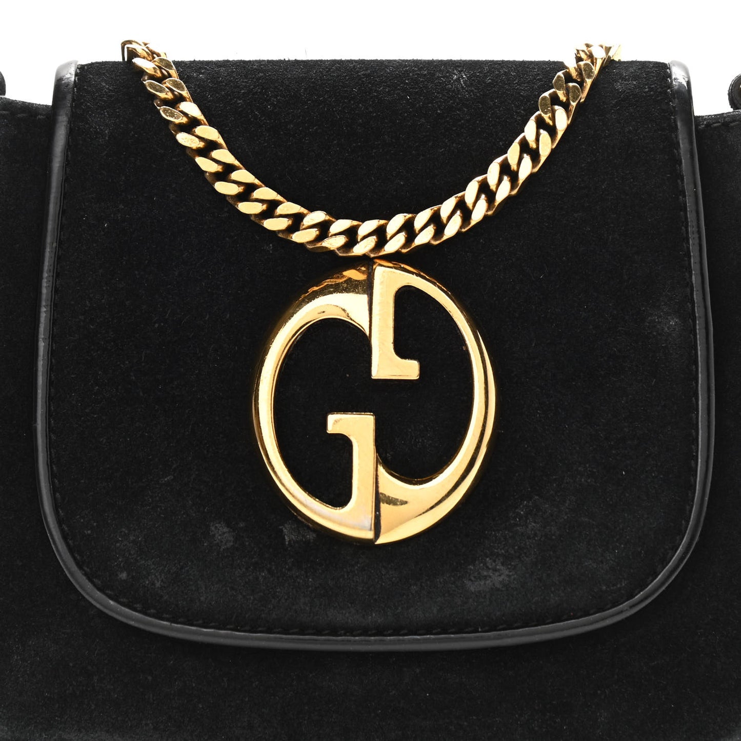 Suede Small 1973 Chain Shoulder Bag Black