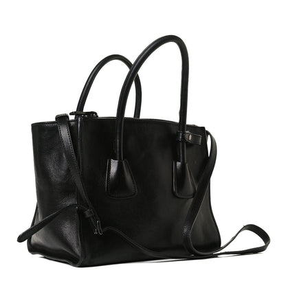 Prada Glace Calf Twin Pocket Tote Black 3 of 12