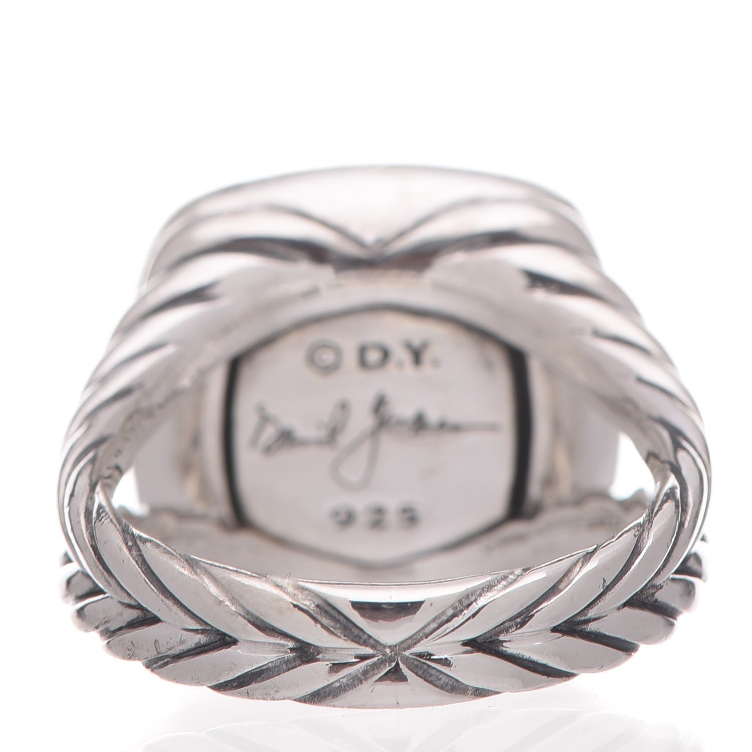 David Yurman Sterling Silver Diamond Black Onyx 11mm Albion Ring 48 4.5 4 of 6