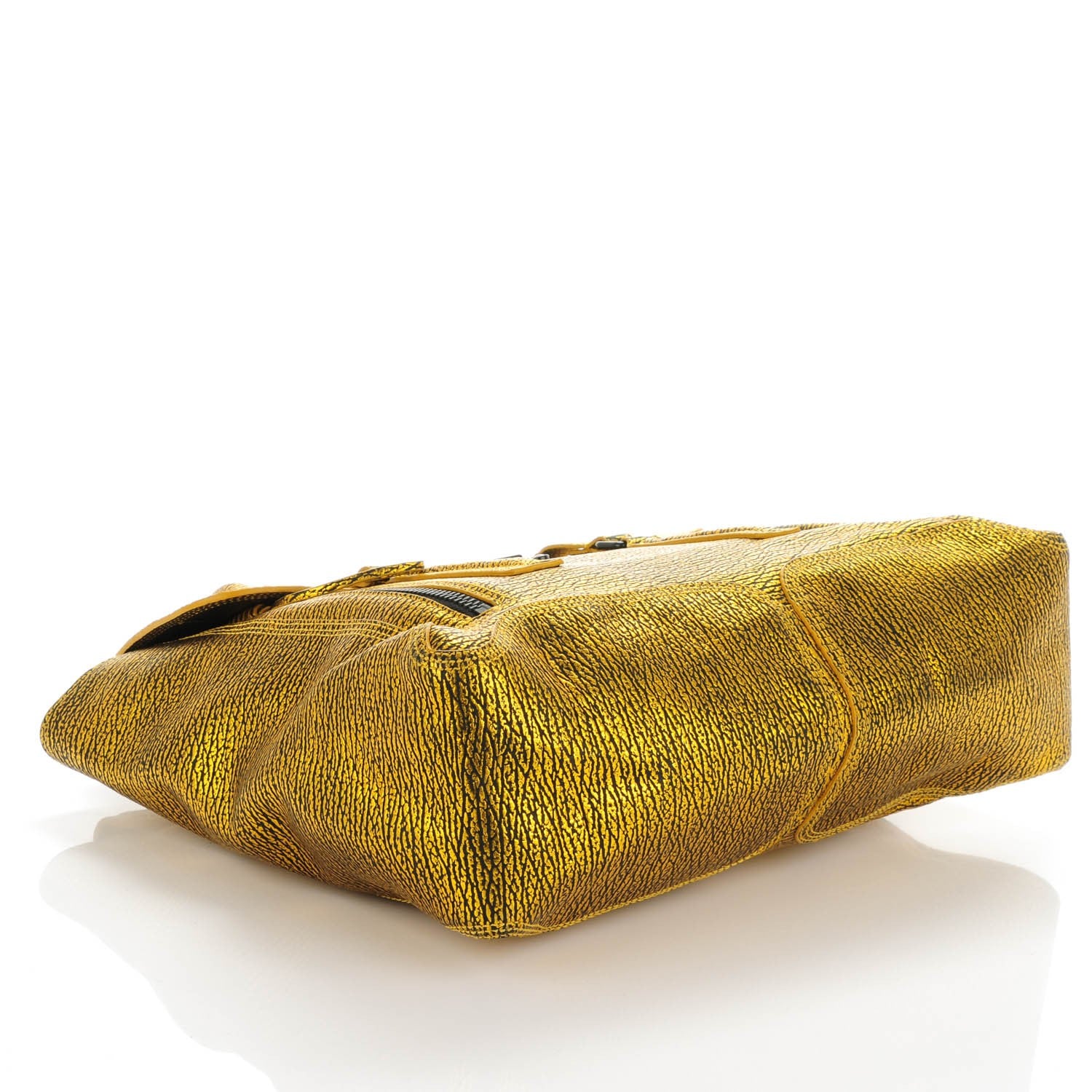 3.1 Phillip Lim 3.1 Metallic Textured Calfskin Large Pashli Satchel Gold 4 of 8