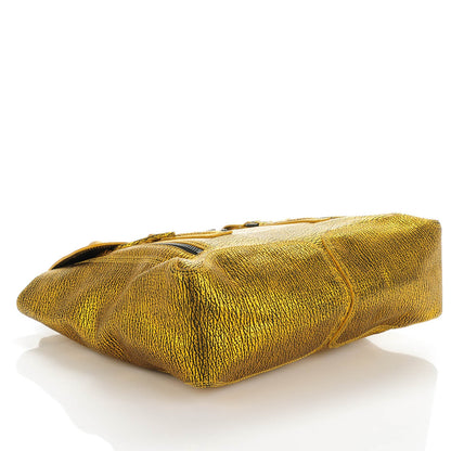 3.1 Phillip Lim 3.1 Metallic Textured Calfskin Large Pashli Satchel Gold 4 of 8