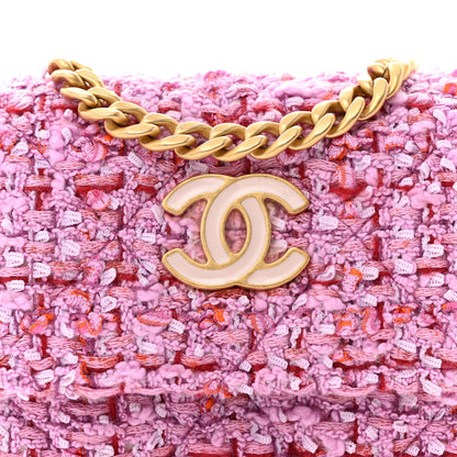 Chanel Tweed Enamel Quilted Pending CC Card Holder On Chain Light Purple Pink Red 9 of 11
