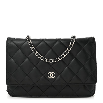 Chanel Lambskin Quilted Wallet On Chain WOC Black 1 of 11