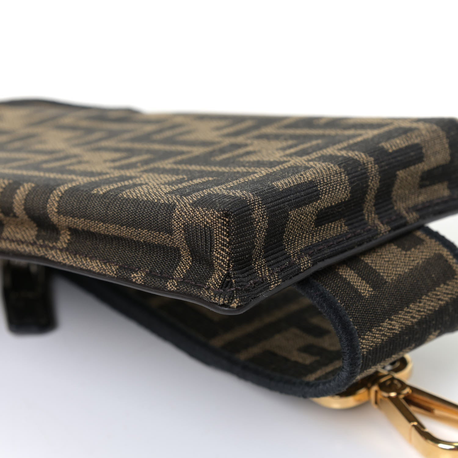 Fendi Fabric Jacquard FF 1974 Cell Pocket Strap You Tobacco Moro Black 6 of 11
