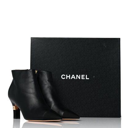 Chanel Lambskin Grosgrain Cap Toe Short Ankle Boots 36 Black 8 of 8