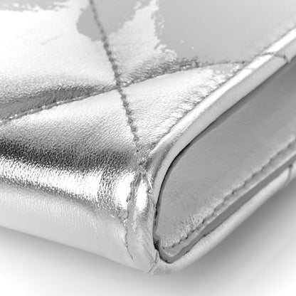 Alexander McQueen Metallic Calfskin Quilted Four Ring Knuckle Flat Clutch Silver 10 of 10