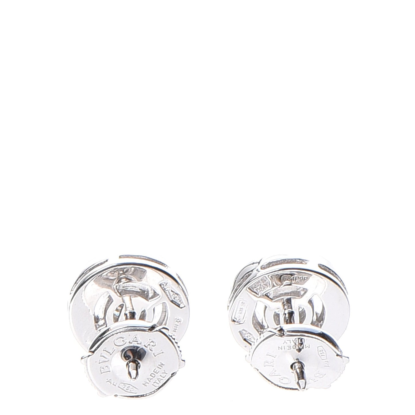 BVLGARI 18K White Gold Diamond Stud Earrings