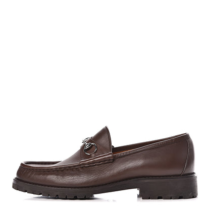 Gucci Laredo Calfskin Mens Horsebit Lug Sole Loafers 12 Brown 1 of 10
