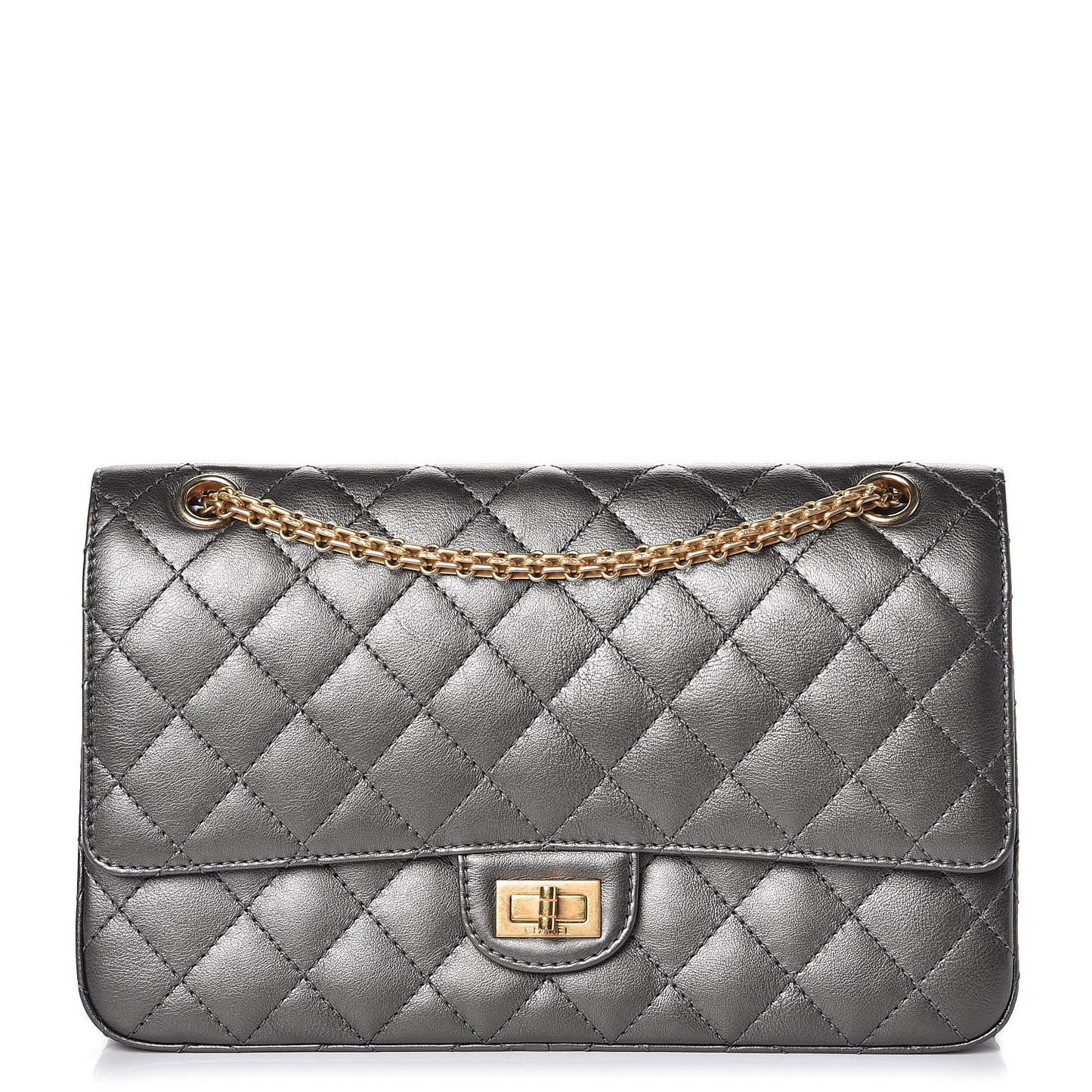 Metallic Calfskin Quilted 2.55 Reissue 226 Flap Charcoal