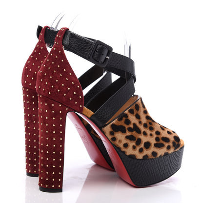 Christian Louboutin Calf Hair Leopard Print Bingirl Plume 130 Pump 37 Multicolor 5 of 9