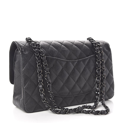 Chanel Crumpled Calfskin Quilted Medium Double Flap So Black 3 of 11