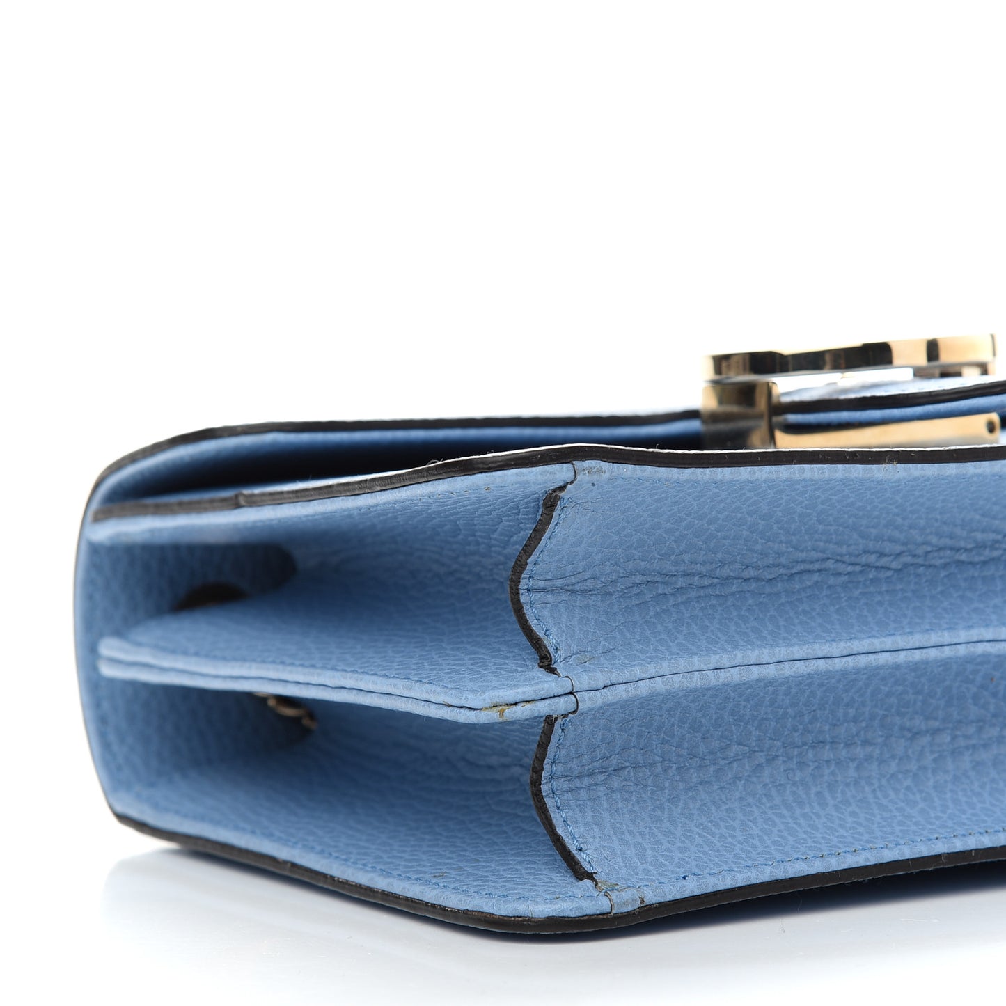 Dollar Calfskin Small Interlocking G Shoulder Bag Mineral Blue