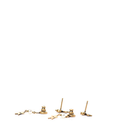 Christian Dior Metal J'Adior Star Pearl Earrings Aged Gold 3 of 5