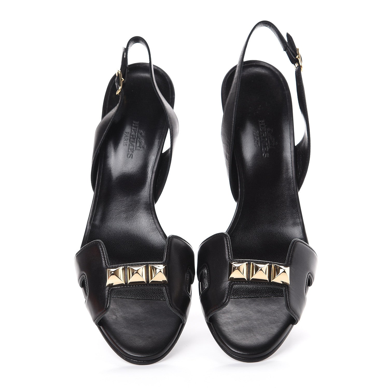 Hermes Calfskin Premiere Sandals 38 Black 5 of 9