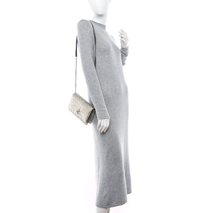 Jimmy Choo Glitter Palace Wallet On Chain Platinum 3 of 9