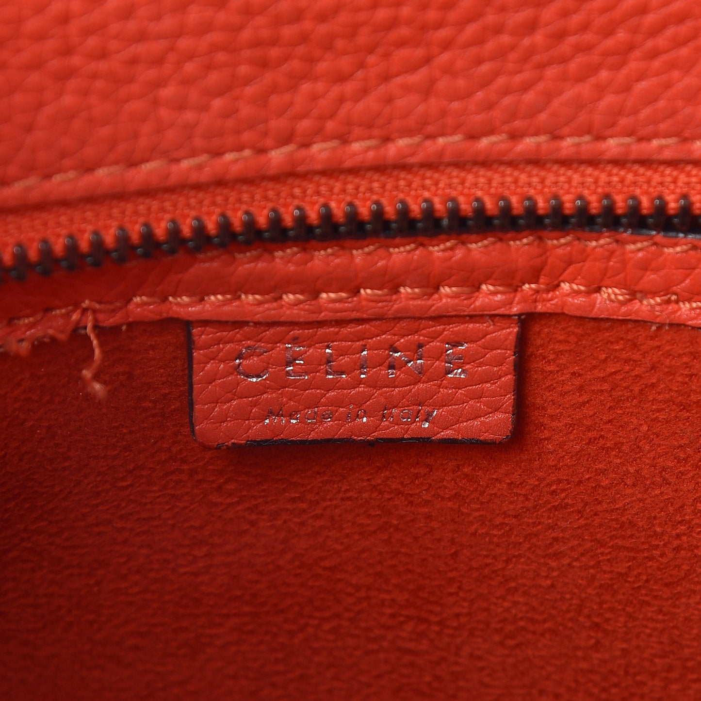 Drummed Calfskin Nano Luggage Vermillion