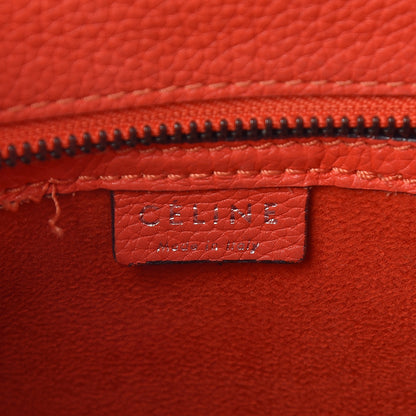 Celine Drummed Calfskin Nano Luggage Vermillion 6 of 15