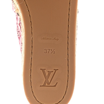 Louis Vuitton Jacquard Since 1854 Starboard Espadrille Flats 37.5 Bordeaux 7 of 9