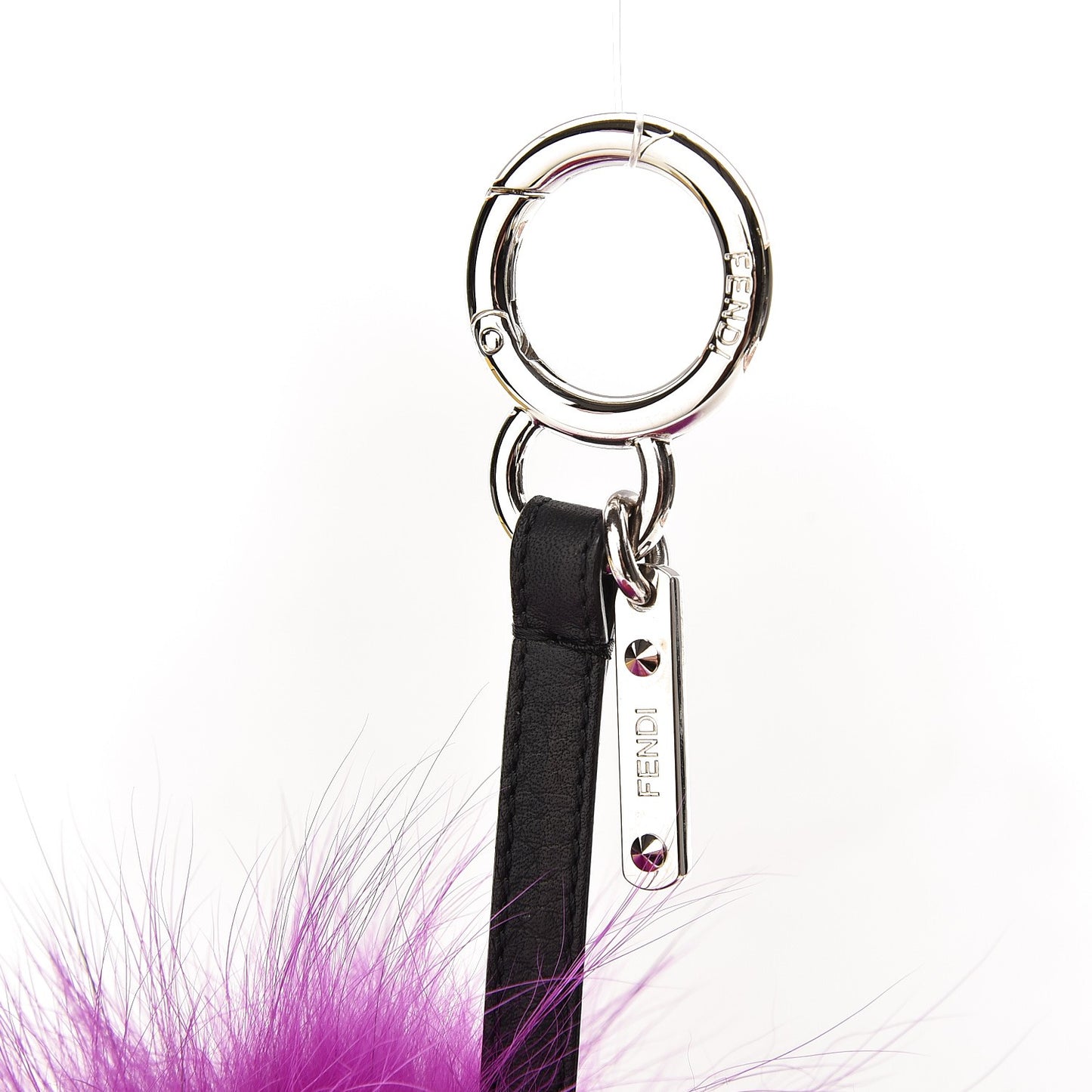 Fox Mink Goat Fur Oret Monster Bag Bug Charm Orchid Black