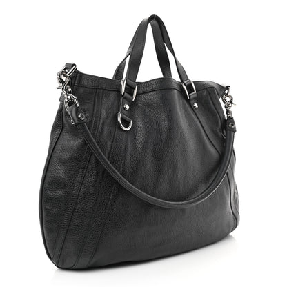 Gucci Pebbled Calfskin Medium Abbey Convertible Tote Black 3 of 17