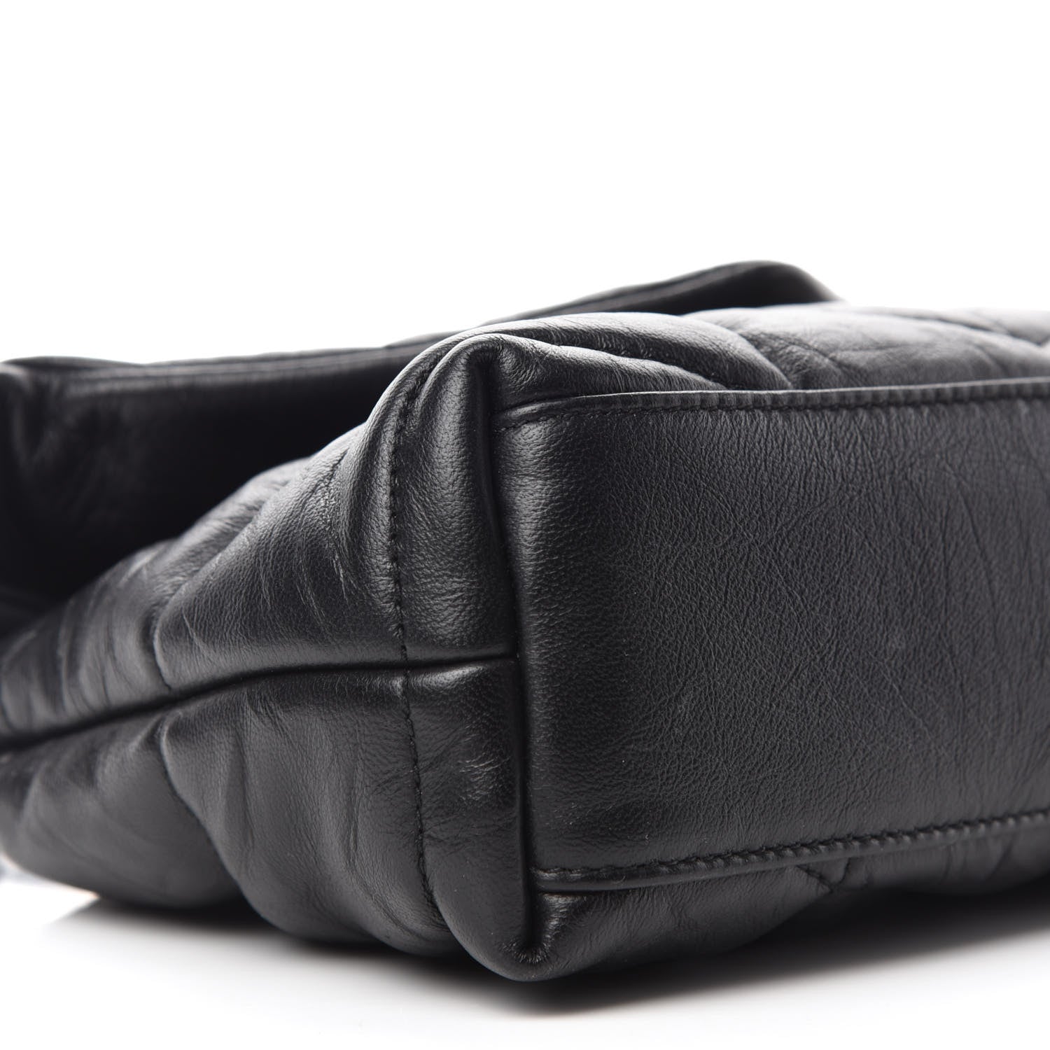 Saint Laurent Calfskin Quilted Toy Loulou Puffer Monogram Monochrome Chain Satchel Black 10 of 11