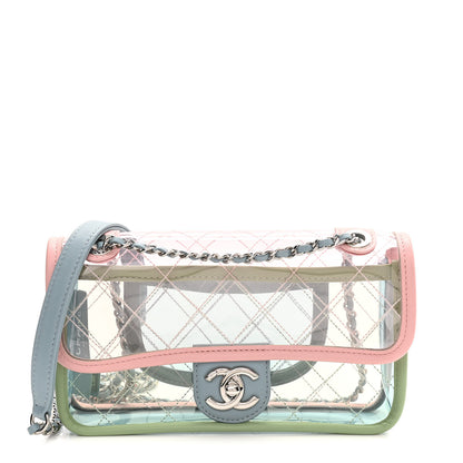 Chanel Lambskin PVC Quilted Mini Coco Splash Flap Blue Green 1 of 10
