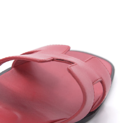 Hermes Calfskin Oran Sandals 37 Rose Cotinga 9 of 10