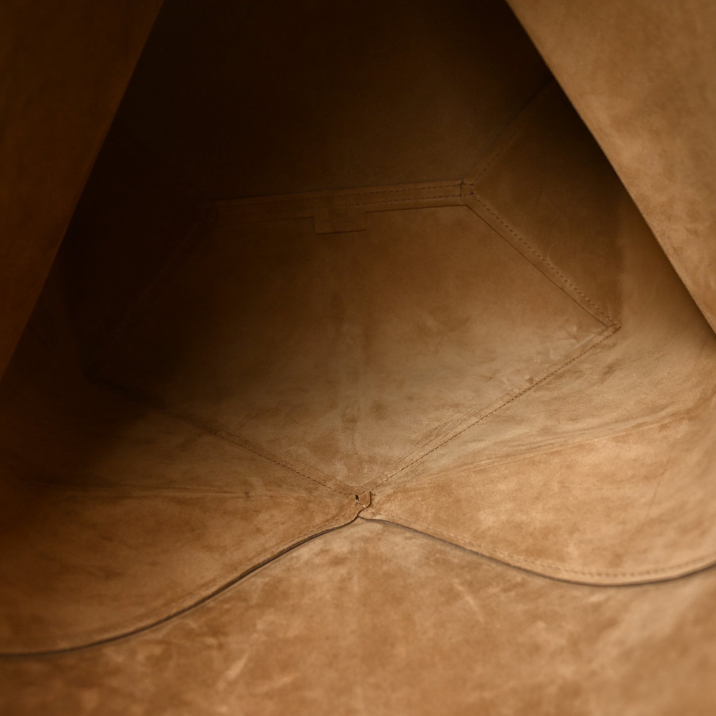 Shiny Calfskin Large Puzzle Fold Tote Umber