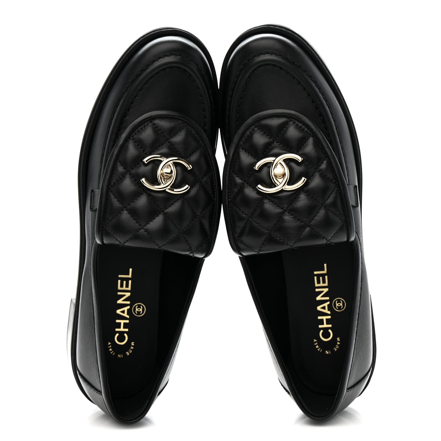 Chanel Lambskin Quilted CC Turnlock Loafers 40 Black 2 of 10