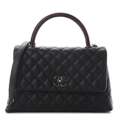 Chanel Caviar Lizard Quilted Small Coco Handle Flap Black 1 of 9