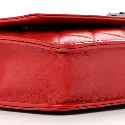 Chanel Lambskin Quilted Boy Wallet On Chain WOC Red 10 of 14