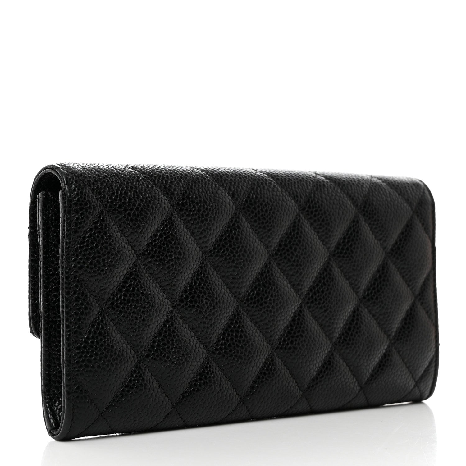 Chanel Caviar Quilted Large Gusset Flap Wallet Black 3 of 8