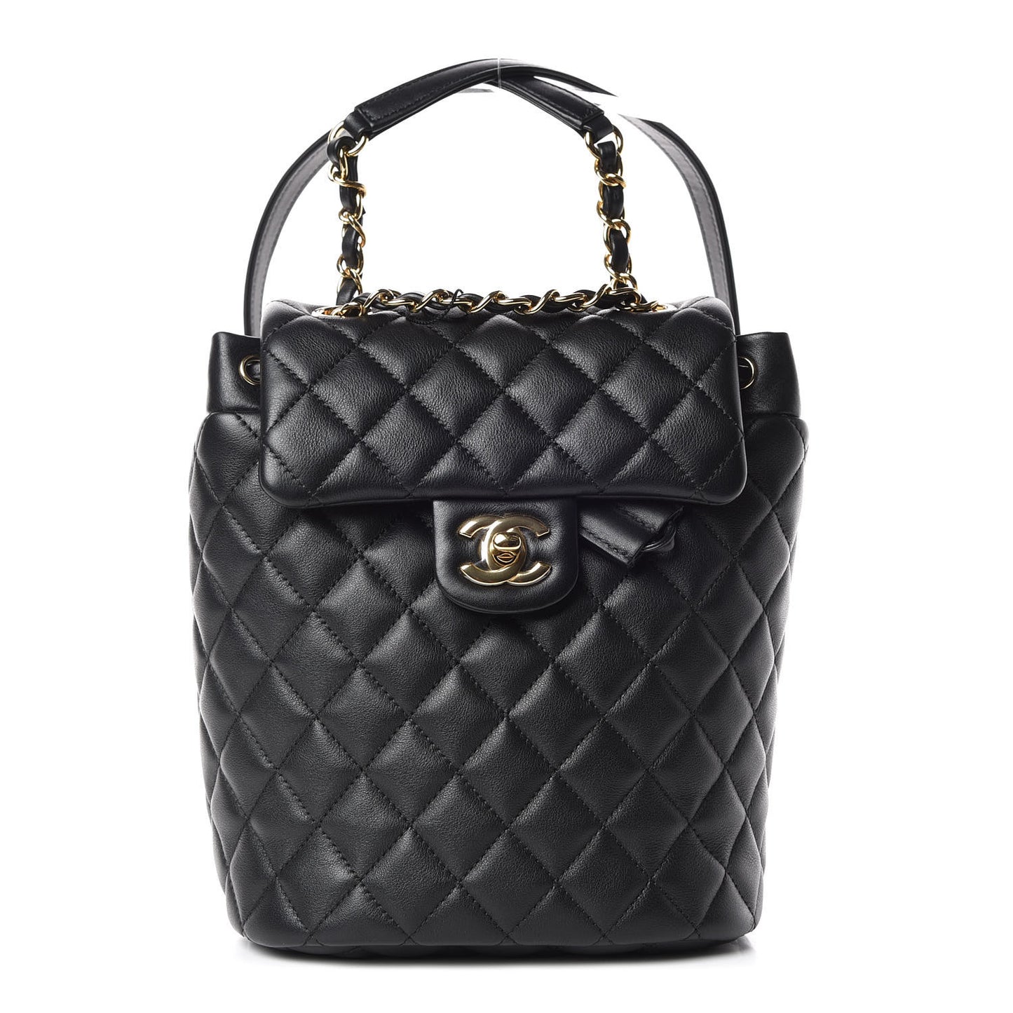 Calfskin Quilted Mini Urban Spirit Backpack Black