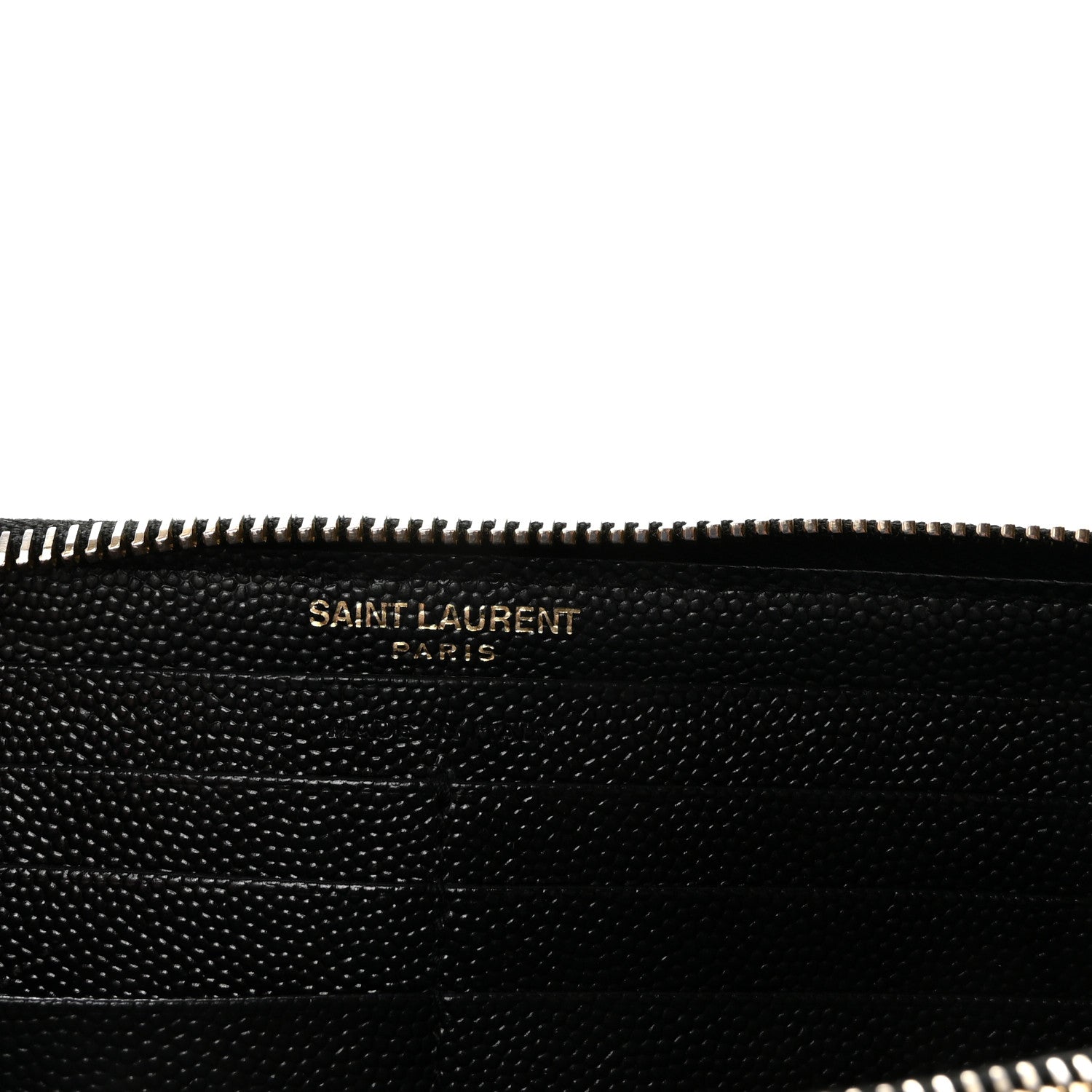Saint Laurent Grain De Poudre Matelasse Chevron Monogram Zip Around Wallet Black 6 of 6
