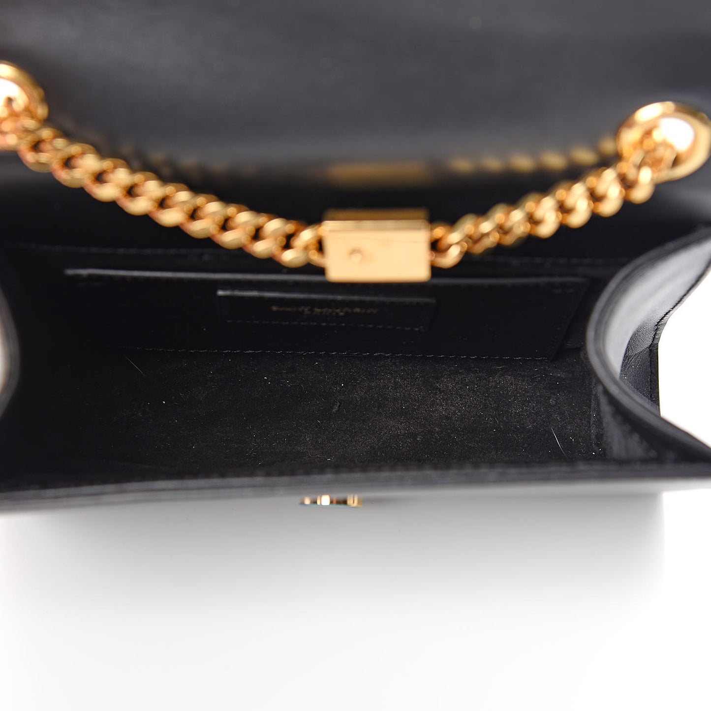 Calfskin Small Classic Monogram Kate Tassel Satchel Black