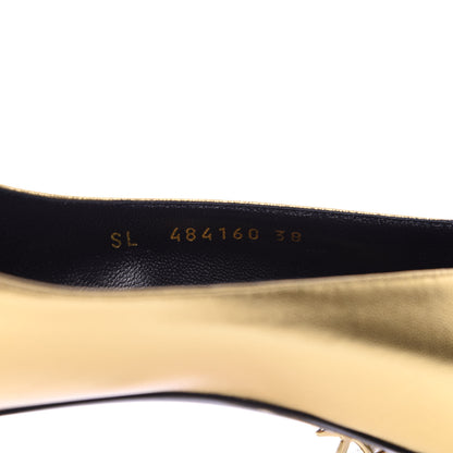 Saint Laurent Metallic Calfskin Opyum 85 Pumps 38 Oro 9 of 10