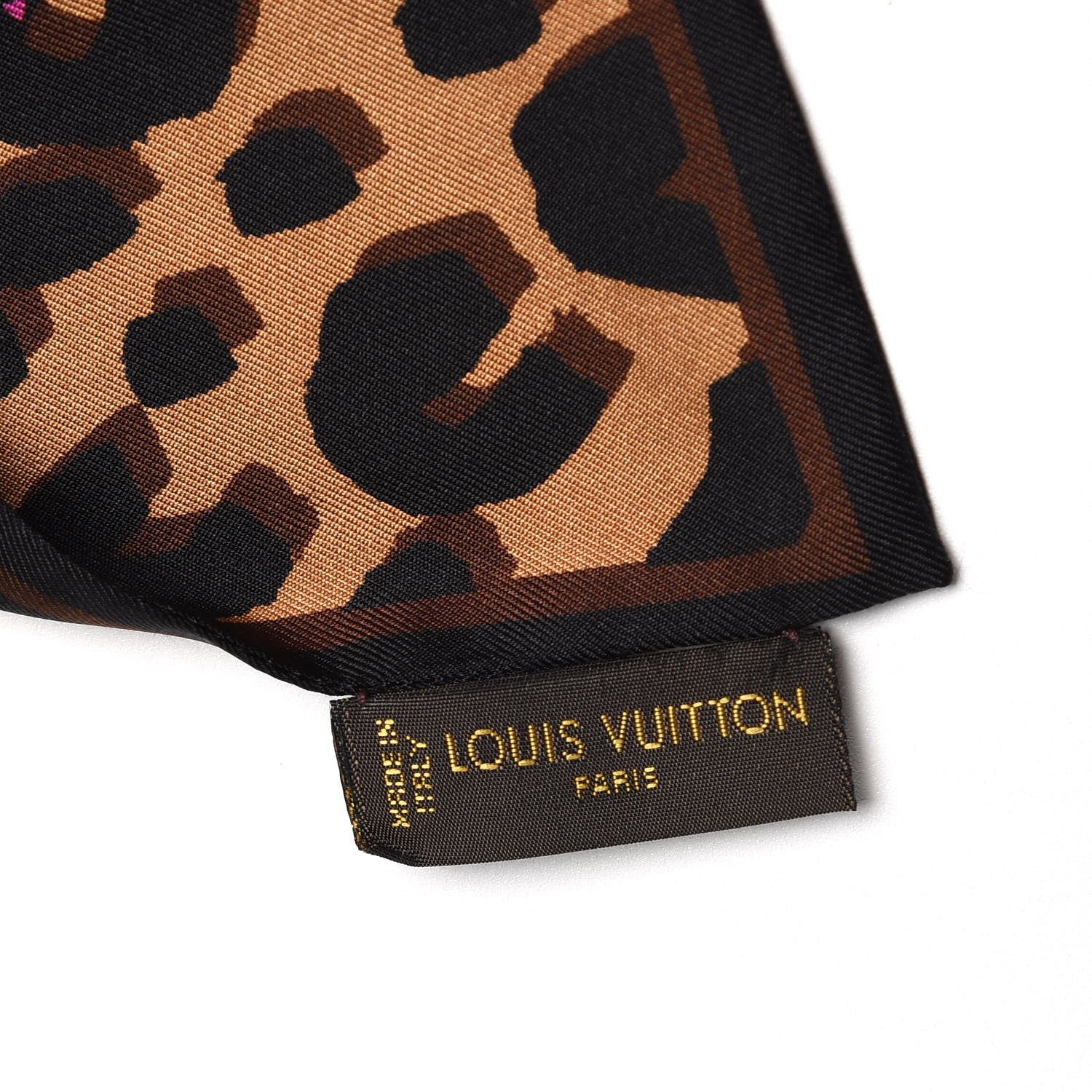 Louis Vuitton Silk Leopard Bandeau Scarf Marron 4 of 5