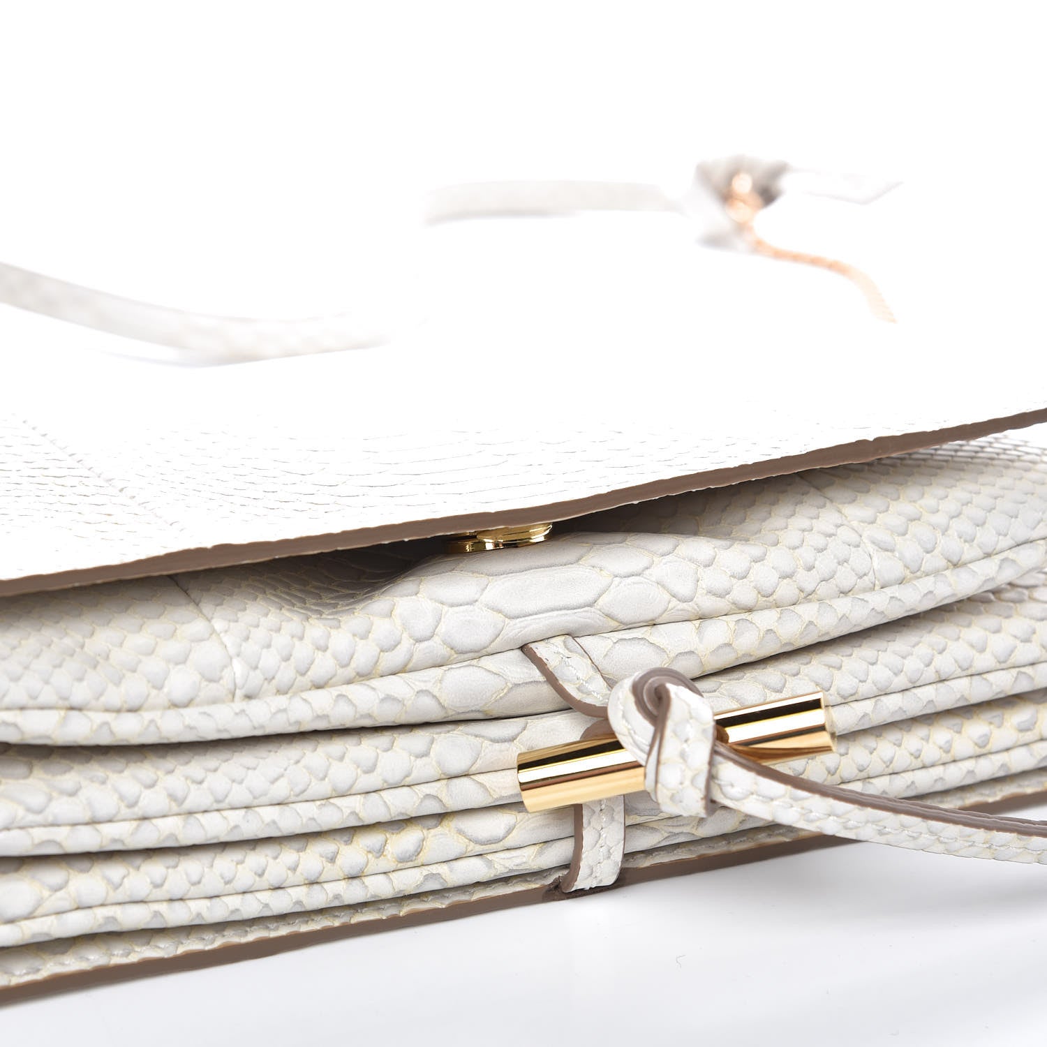 Stella McCartney Alter Snake Embossed Small Flo Shoulder Bag Ivory 8 of 11