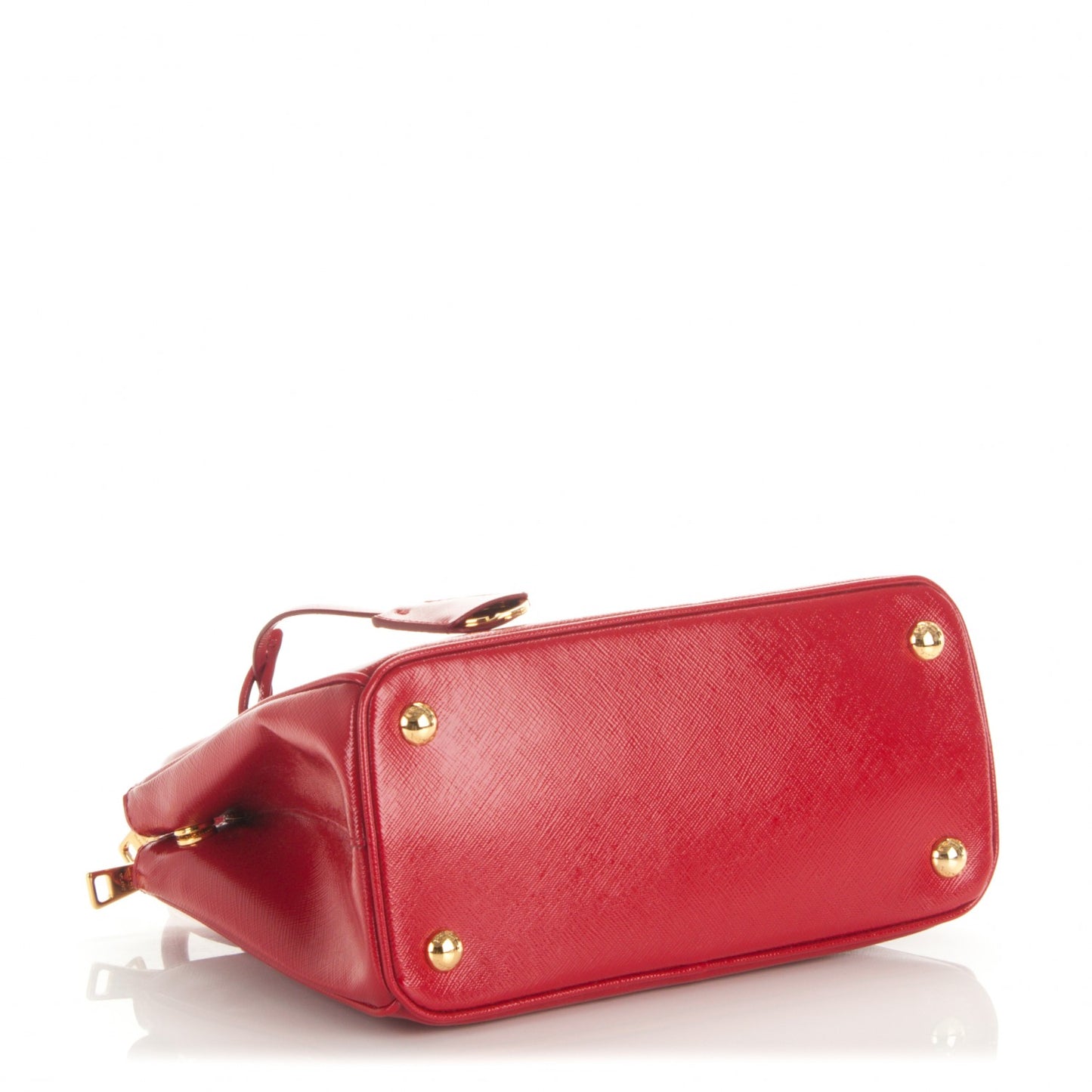 Saffiano Vernice Small Galleria Double Zip Tote Rosso